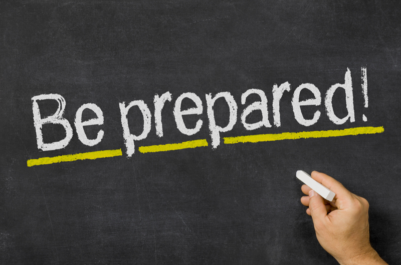 be prepared written on a chalkboard